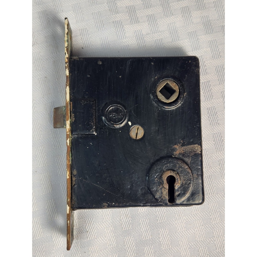 Vintage PENN Mortise Door Lock Cast Iron Metal Restoration